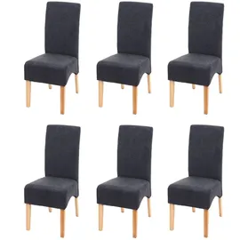 chefgastro Esszimmerstuhl gepolstert 100x44x56cm Sitzhöhe 48cm Stoff/Textil Dunkelgrau helle Beine