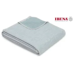 Wohndecke IBENA "Wohndecke Lausanne", blau (lagune), B:140cm L:200cm, Wohndecken, in schlichtem Melange-Look
