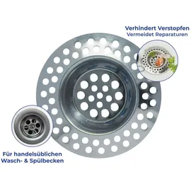 Wenko Abflusssieb Edelstahl 7 cm 2er-Set Silber
