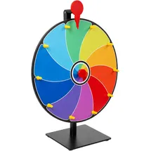 Relaxdays Glücksrad zum Drehen, 30 cm, Blau,Rot,Schwarz