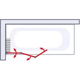 schultehome Schulte Badewannenaufsatz Alu natur 127 x 140 cm Kunstglas
