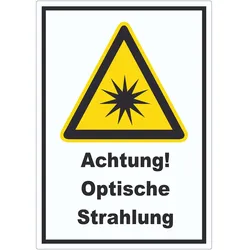 Achtung Optische Strahlung Aufkleber A2 (420x594mm)