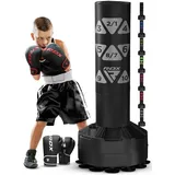 RDX Kinder Freistehender Boxsack 4ft Junior Standboxsäcke Trainingshandschuhe, MMA, Kickboxen,Boxen, Kampfsport, Muay Thai, Boxpartner, Punchingsäcke, Tumbler Boxsäcke Saugfuß (MEHRWEG)