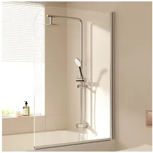 EMKE Badewannenaufsatz EMKE Badewanne Duschwand mit NANO einfach-Reinigung Beschichtung, Einscheibensicherheitsglas, (Set), 6mm Sicherheitsglas 90 cm x 140 cm