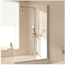 EMKE Badewannenaufsatz EMKE Badewanne Duschwand mit NANO einfach-Reinigung Beschichtung, Einscheibensicherheitsglas, (Set), 6mm Sicherheitsglas 90 cm x 140 cm