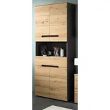 inn.furn Eiche Artisan 76 x 193 cm Hochschrank Grau Holz