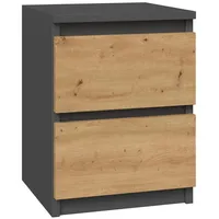 Topeshop Nachttisch M2 0 x 0 x 0 cm Grau/Braun