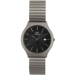 Meister Anker Herren Armbanduhr Titanium Silber schwarzes Zifferblatt
