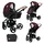 Lorelli Kombikinderwagen Rimini 2 in 1 Tragewanne Sportsitz Wickeltasche faltbar rot-schwarz -