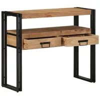 VidaXL Konsolentisch Schwarz 90x33x75 cm Massivholz Akazie & Metall