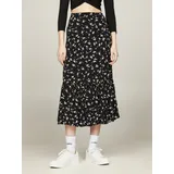 Tommy Jeans Curve A-Linien-Rock »TJW FLORAL RUFFLE MIDI SKIRT EXT«, Gr. 5XL, Spring Floral, , 46000701-5XL