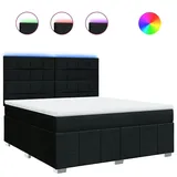 vidaXL Boxspringbett mit Matratze Schwarz 180x200 cm Stoff