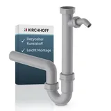 W. Kirchhoff eco-save ks Spültisch-Röhrensiphon,Grau, 1 1/2\"IG x 40 mm, mit 3/4\" Geräteanschluss"