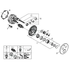 Grohe SmartControl Unterputzmischer mit 2 Absperrvtl., rd.