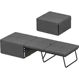 HOMCOM Klappbett ca. 190x60 cm Gästebett mit 8cm Schaumstoff Matratze, faltbar Reisebett, Erwachsene Einzelbett, Metallbett bis 120 kg belastbar, Faltbett für Büro, Gästezimmer, Grau   Aosom