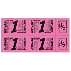 CombiCraft Wertmarken Karte auf fuchsiafarbenem Papier mit schwarzem Druck mit 5 Wert-Einheiten