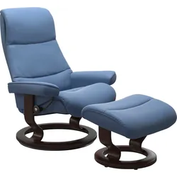 Relaxsessel STRESSLESS "View", blau (lazuli blau), B:78cm H:105cm T:78cm, Sessel, mit Classic Base, Größe S,Gestell Braun
