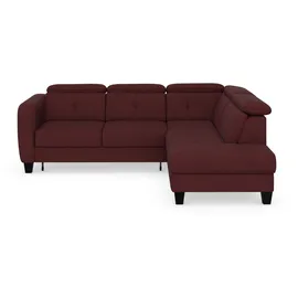 sit&more Ecksofa SIT & MORE "Belluci L-Form", lila (chianti), B:249cm H:85cm T:195cm, Sofas, Ecksofa, inklusive Federkern, wahlweise mit Bettfunktion und Bettkasten