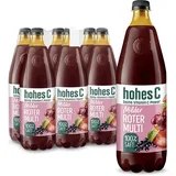 hohes C Milder Roter Multivitamin (6 x 1l), 100% Saft, Apfel, Traube, Schwarze Johannisbeere, Zitrone, 7 Vitamine, ohne Zuckerzusatz, weniger Säure, vegan