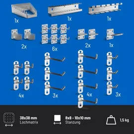 Güde Werkzeughalter Metall 28-teilig Silber