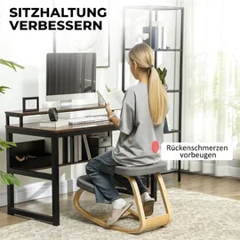 Homcom Kniestuhl Holz Grau