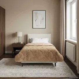 vidaXL Ganzjahresbettdecke Gepolstert Taupe 135 x 200 cm