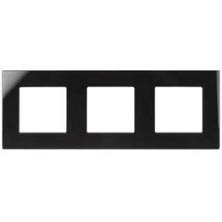 Maclean Brackets Maclean MCE731B 3-Fach Glasrahmen Panel 228x86mm für Steckdose Modulare Wandsteckdose Unterputzdose Wanddose Einbaudose Unterputz Montage (3-fach Glasrahmen für Steckdose, Schwarz)