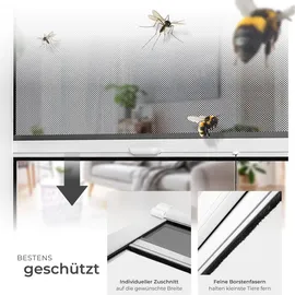 Tectake Insektenschutzrollo 110 x 160 cm Weiß