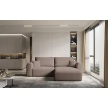 Fun Möbel Ecksofa Sofa FLAVIO mit Schlaffunktion Stoff, Abriamo Altrosa Ottomane Rechts
