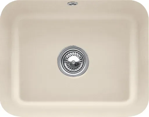 Villeroy und Boch Unterbauspüle 670601AM mit Ablaufgarnitur, Handbetätigung, Befestigungssatz, Almond