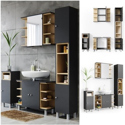 Vicco Badmöbel Set Aquis Bad Spiegel Waschtischunterschrank Badschrank Anthrazit