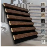 marbet design Wandpaneel, (Akustikpaneele Akustikquadrate 30x30cm Wandverkleidung Holz - (1 Paneel, schwarz - Eiche dunkel) Holzpaneele modern Holzwand schwarze Platte)