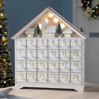 Adventskalender Aus Holz Mit Schubladen, Wiederverwendbarer Led-beleuchtung, 24-tägiger Countdown Bis Weihnachten, Große Faltbare Adventsbox Mit Led-beleuchtung, Tischdekoration Für Weihnachten - Crez