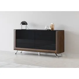 LEONIQUE Sideboard »Kasai«, Breite 160,5 cm, mit 2 Türen schwarz