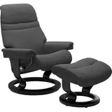 Stressless Stressless® Relaxsessel »Sunrise«, (Set, Relaxsessel mit Hocker), mit Classic Base, Größe M, Gestell Schwarz grau