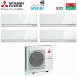 Mitsubishi - electric quadri split inverter klimagerät serie kirigamine zen white msz-ef 7+7+15 mit mxz-4f72vf r-32 wi-fi integrated farbe weiß