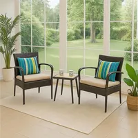 Hti-Living Gartenmöbel Set 3-teilig für Terrasse, Balkon und Wintergarten