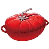 Staub Kochgeschirr Cocotte Tomate oval Bräter Kochtopf Gusseisen Kirschrot 25cm