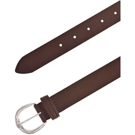 TAMARIS Ledergürtel TAMARIS, Damen, Gr. 100, braun, Rindsleder, unifarben, Basic, Gürtel Ledergürtel, mit glänzender silberfarbener Schließe