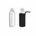 Relaxdays Trinkflasche Glas Transparent/Schwarz 0,36 l