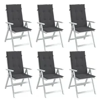 vidaXL Hochlehner Auflage 120 x 50 x 4 cm melange anthrazit 6 St.