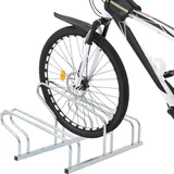 vidaXL Fahrradständer für 3 Fahrräder Freistehend Verzinkter Stahl