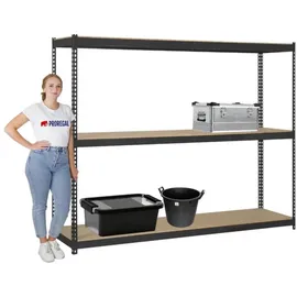 Proregal Schwerlastregal Metall 200x240x45 cm Anthrazit 3 Ebenen