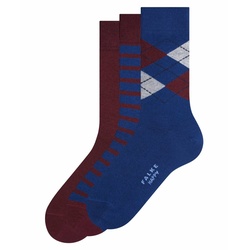 FALKE Herren Socken 3er Pack - Happy Box, Kurzsocken, Geschenkbox Blau/Rot 39-42