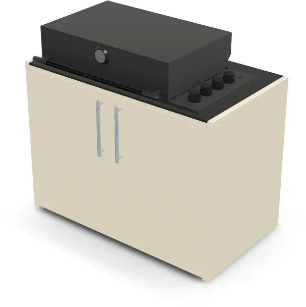 Brabura Box-Q 4-Brenner schwarz | Neuestes Edelstahlmodell - Nero Zimbabwe / Perle Blanche / Silberner Griff