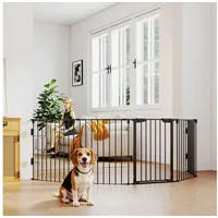 PawHut Welpenauslauf 5-tlg 300 x 74,5 cm Schwarz
