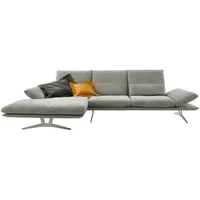 Koinor Ecksofa Francis, Grau, Textil, Uni, 3-Sitzer, Ottomane links, L-Form, 284x159 cm, Goldenes M, Fußauswahl, Stoffauswahl, seitenverkehrt erhältlich, Hocker Rücken echt, individuell planbar, in den Filialen erhältlich, Wohnzimmer, Sofas & Couches, Wohnlandschaften, Ecksofas