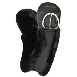 Equinate Western Mondgurt anatomisch mit synthetischem Lammfell 65 cm Schwarz