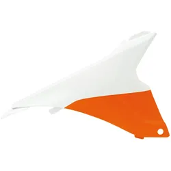 Race Tech Orange/weiße linke Airboxabdeckung KTM SX85, weiss