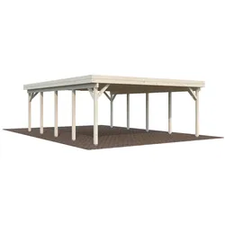 Palmako Carport Karl 40,6 m2 naturbelassen Holzcarport